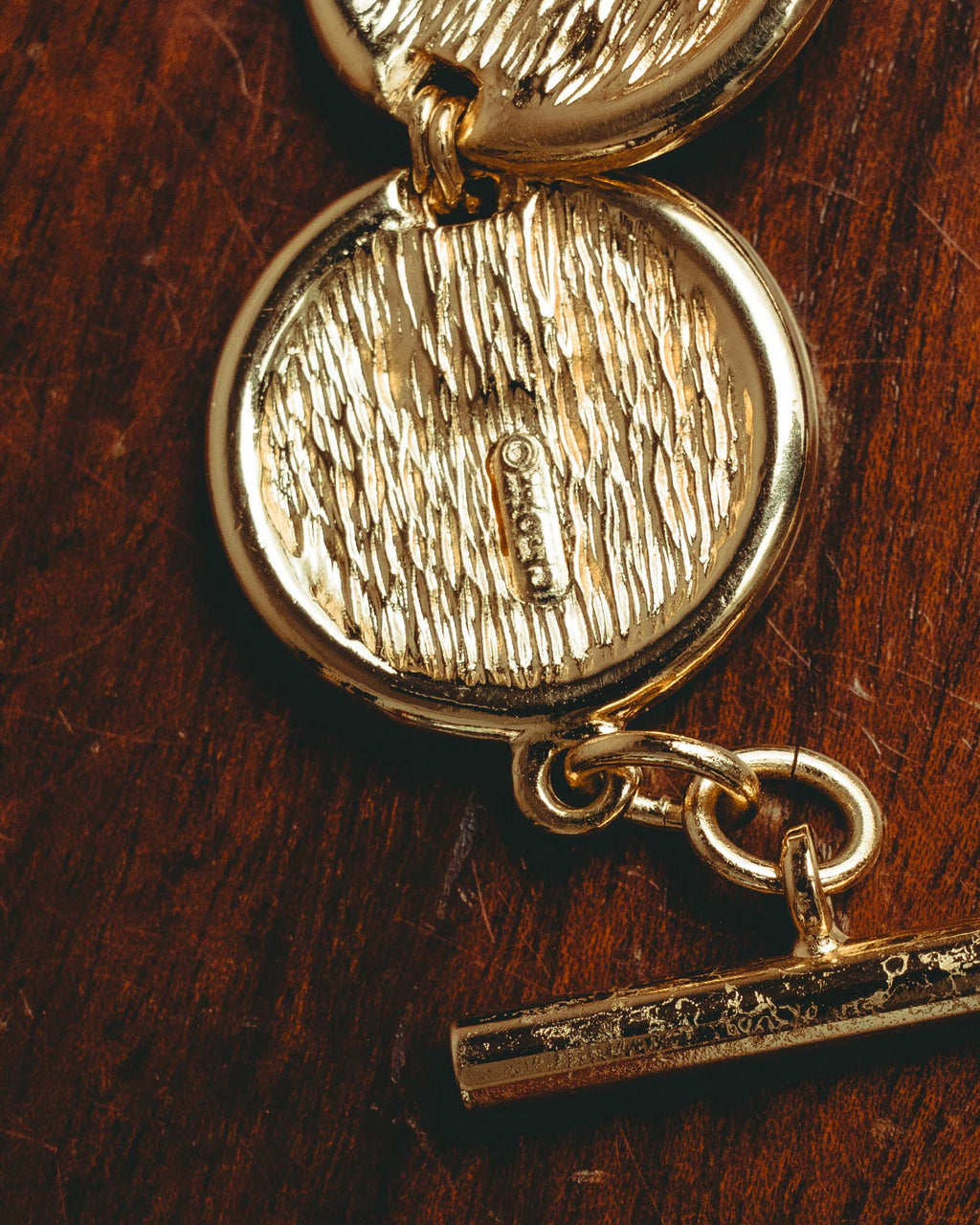 -SPECIAL- “Christian Dior” 80’s Interlocked monogram gold medallion bracelet