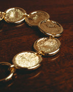 -SPECIAL- “Christian Dior” 80’s Interlocked monogram gold medallion bracelet