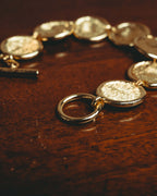 -SPECIAL- “Christian Dior” 80’s Interlocked monogram gold medallion bracelet