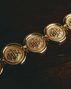 -SPECIAL- “Christian Dior” 80’s Interlocked monogram gold medallion bracelet