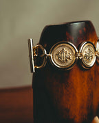 -SPECIAL- “Christian Dior” 80’s Interlocked monogram gold medallion bracelet