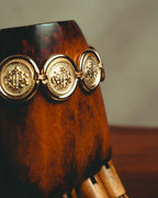 -SPECIAL- “Christian Dior” 80’s Interlocked monogram gold medallion bracelet