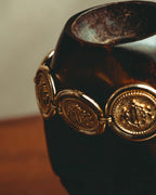 -SPECIAL- “Christian Dior” 80’s Interlocked monogram gold medallion bracelet