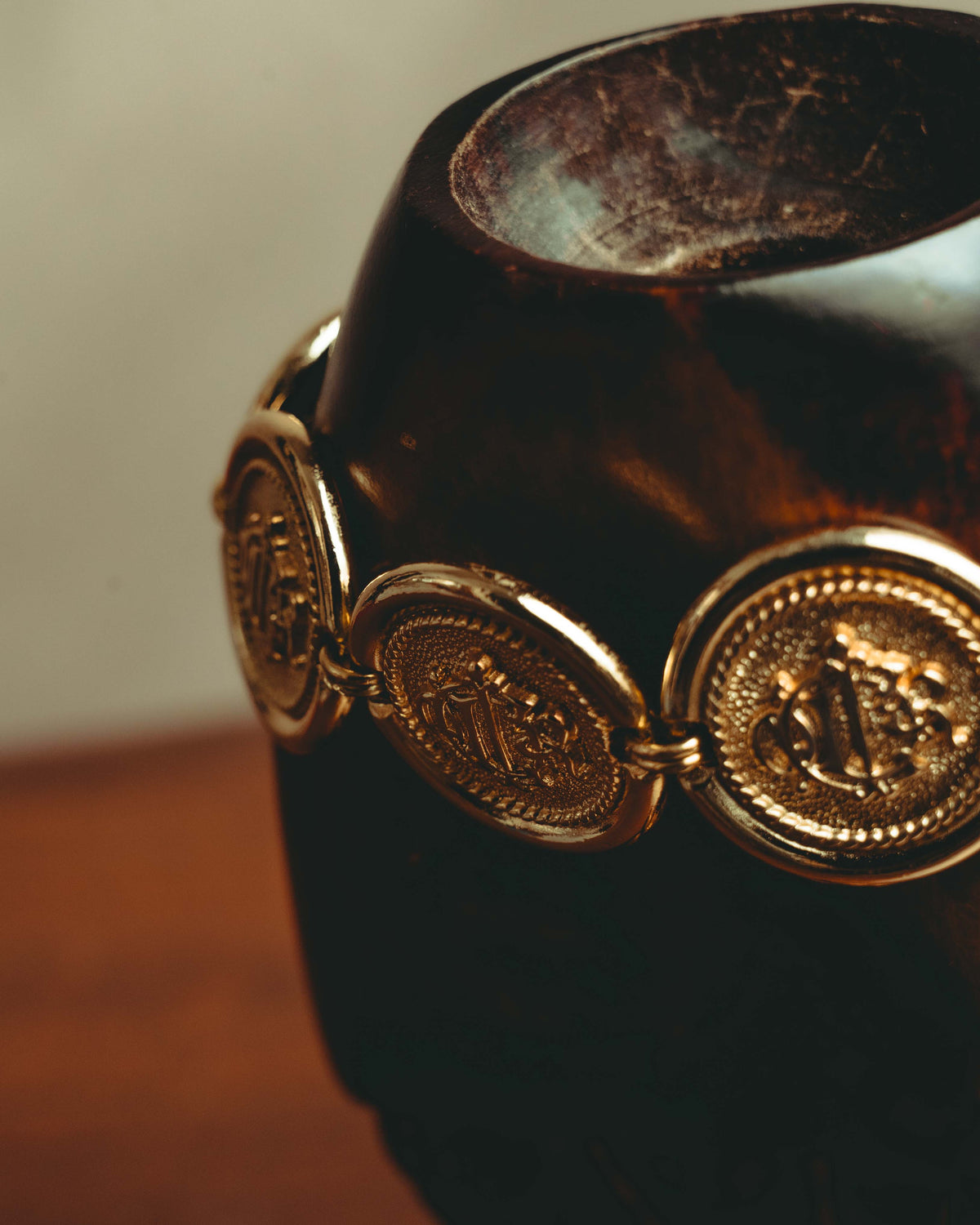 -SPECIAL- “Christian Dior” 80’s Interlocked monogram gold medallion bracelet
