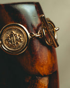 -SPECIAL- “Christian Dior” 80’s Interlocked monogram gold medallion bracelet
