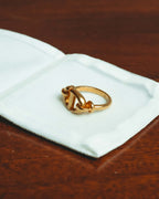 -SPECIAL- “DIOR” 20’s Cd navy sculptural gold tone link ring