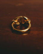 -SPECIAL- “DIOR” 20’s Cd navy sculptural gold tone link ring