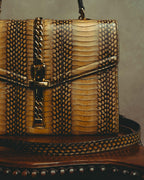 -SPECIAL- “GUCCI” 2019-2022 Sylvie 1969 python leather chain buckle top handle bag