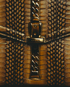 -SPECIAL- “GUCCI” 2019-2022 Sylvie 1969 python leather chain buckle top handle bag