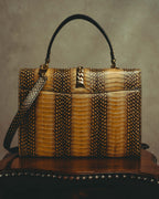 -SPECIAL- “GUCCI” 2019-2022 Sylvie 1969 python leather chain buckle top handle bag