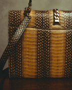 -SPECIAL- “GUCCI” 2019-2022 Sylvie 1969 python leather chain buckle top handle bag
