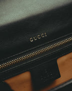 -SPECIAL- “GUCCI” 2019-2022 Sylvie 1969 python leather chain buckle top handle bag