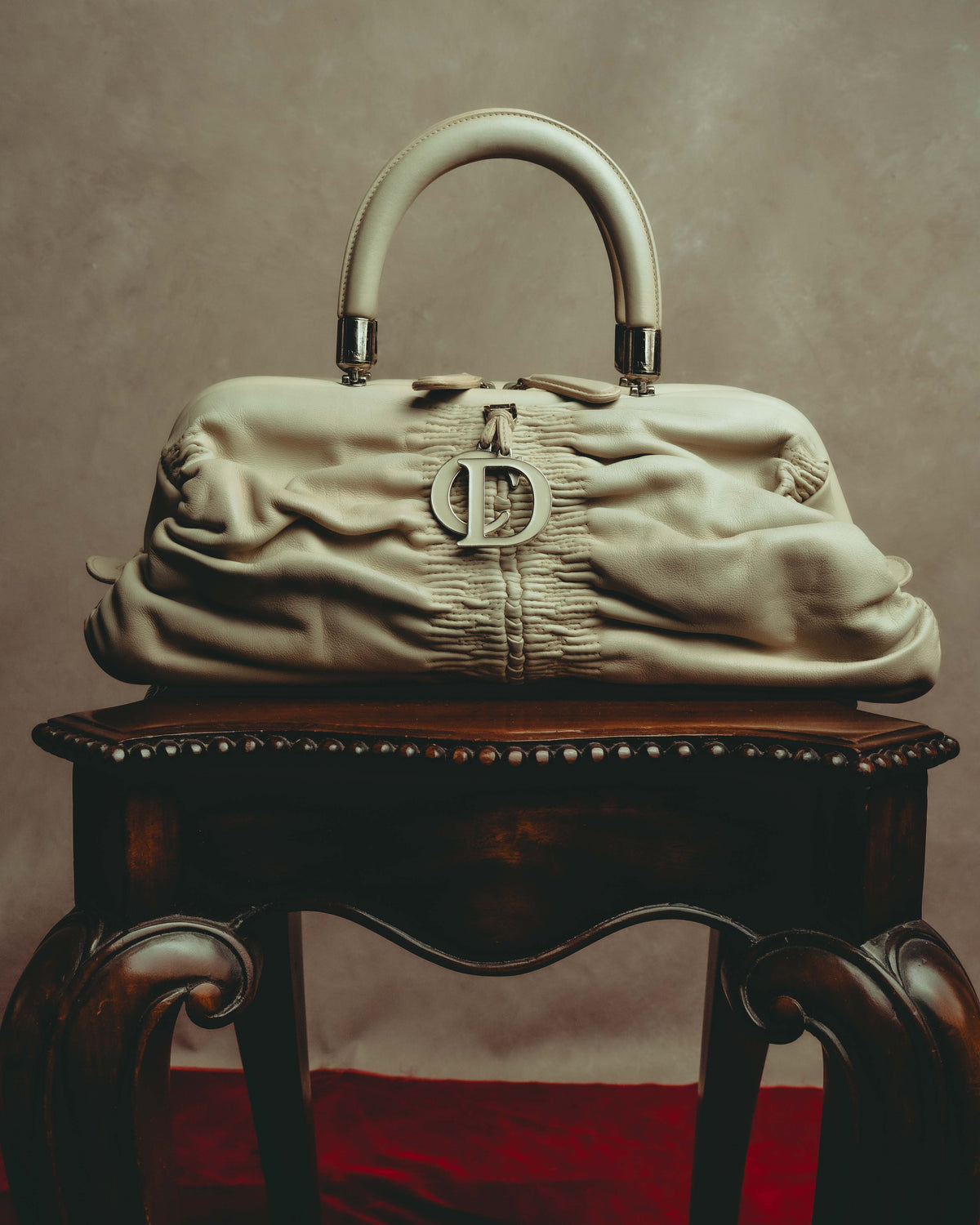 -SPECIAL- “Christian Dior” 00’s-10’s Karenina ruched leather top handle bag