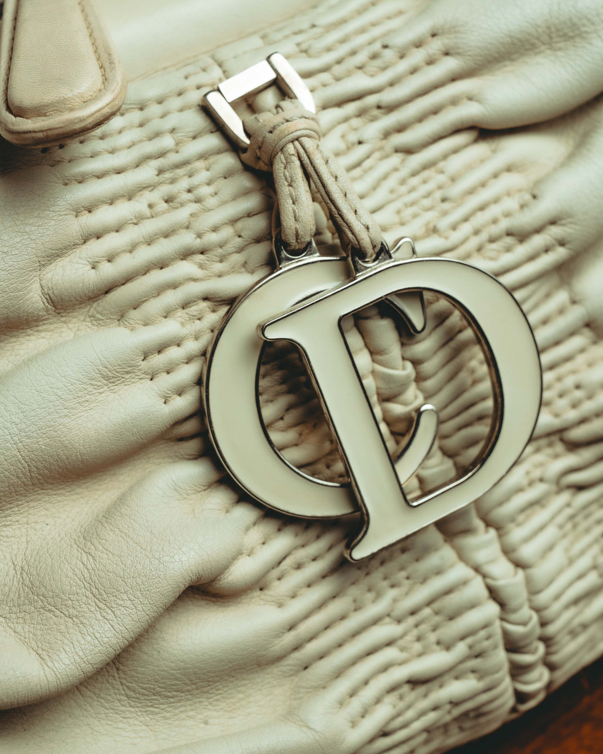 -SPECIAL- “Christian Dior” 00’s-10’s Karenina ruched leather top handle bag