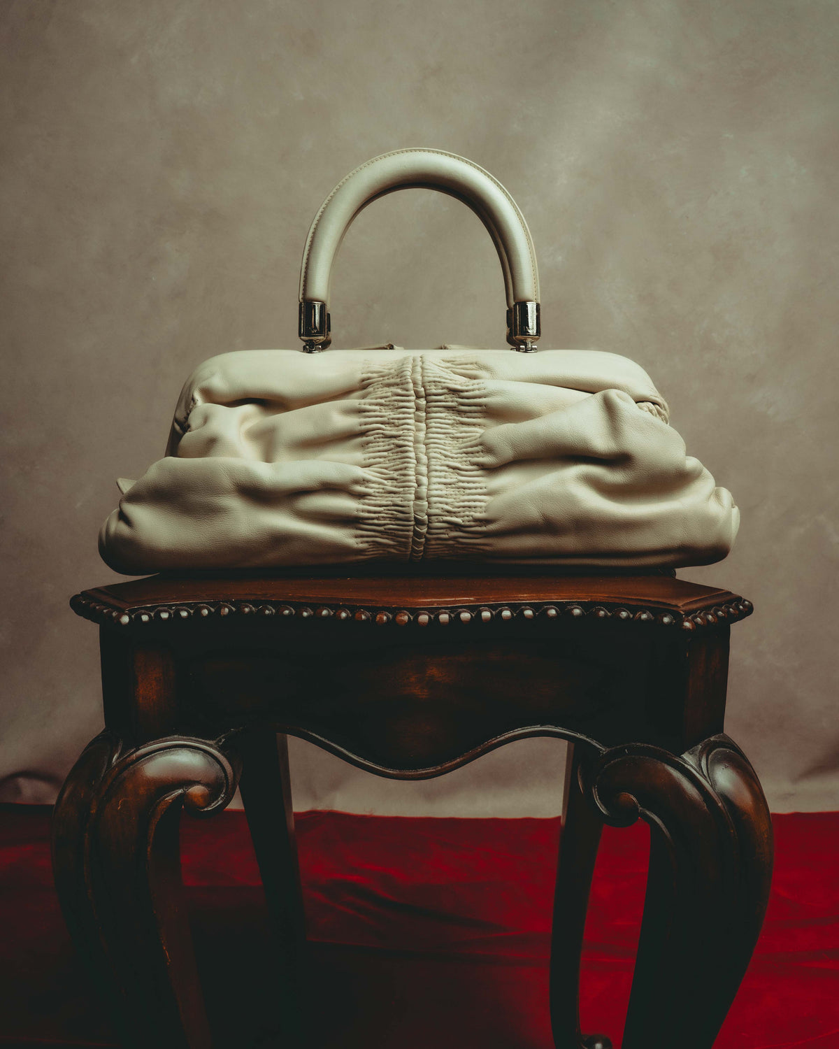 -SPECIAL- “Christian Dior” 00’s-10’s Karenina ruched leather top handle bag