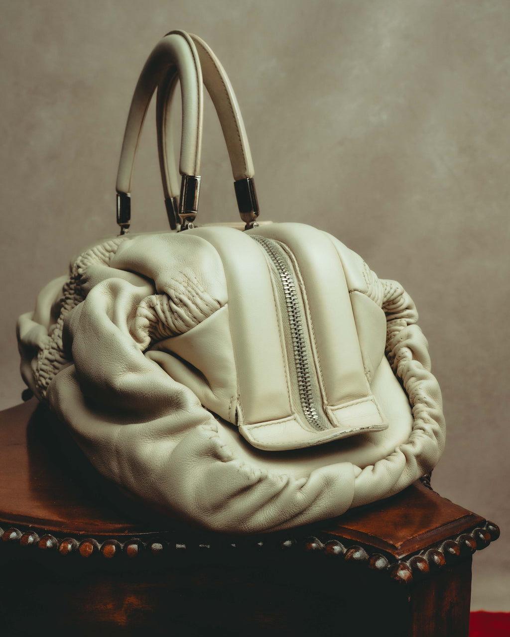 -SPECIAL- “Christian Dior” 00’s-10’s Karenina ruched leather top handle bag