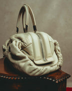 -SPECIAL- “Christian Dior” 00’s-10’s Karenina ruched leather top handle bag