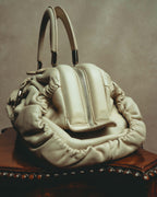 -SPECIAL- “Christian Dior” 00’s-10’s Karenina ruched leather top handle bag