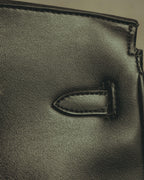 -SPECIAL- “Pierre Cardin” 90’s-00’s Belted flap leather top handle bag