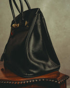 -SPECIAL- “Pierre Cardin” 90’s-00’s Belted flap leather top handle bag
