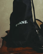 -SPECIAL- “CHANEL” 90’s-00’s Square toe CC logo leather heeled loafers