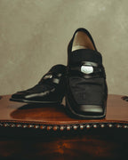 -SPECIAL- “CHANEL” 90’s-00’s Square toe CC logo leather heeled loafers