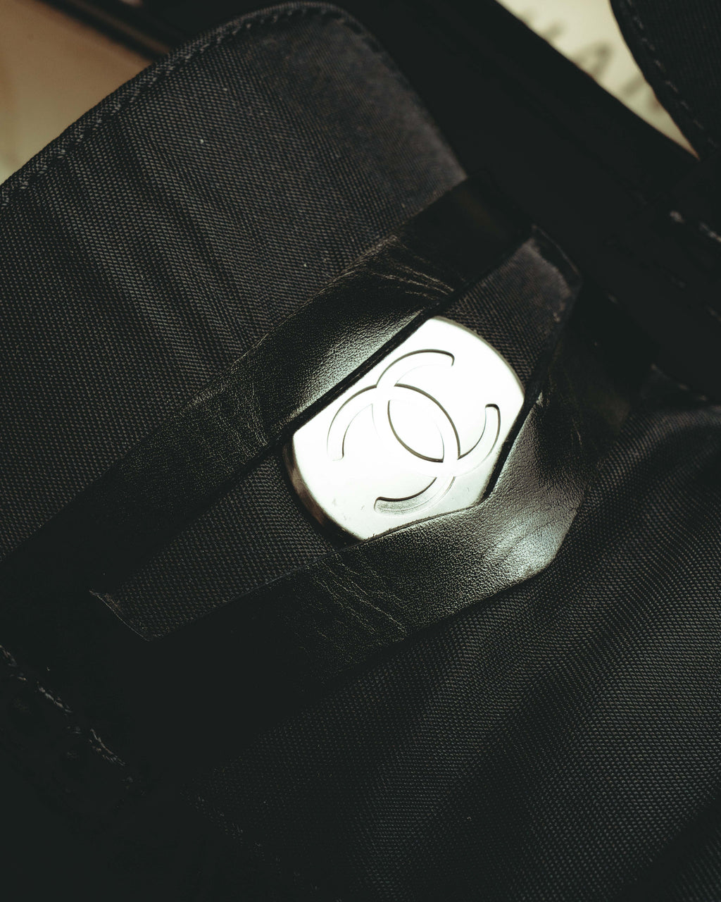 -SPECIAL- “CHANEL” 90’s-00’s Square toe CC logo leather heeled loafers
