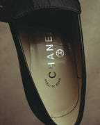 -SPECIAL- “CHANEL” 90’s-00’s Square toe CC logo leather heeled loafers