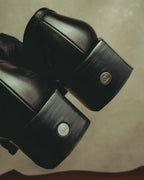 -SPECIAL- “CHANEL” 90’s-00’s Square toe CC logo leather heeled loafers