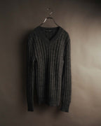"DOLCE & GABBANA" 00's-10's Textured ribbed v-neck sweater
