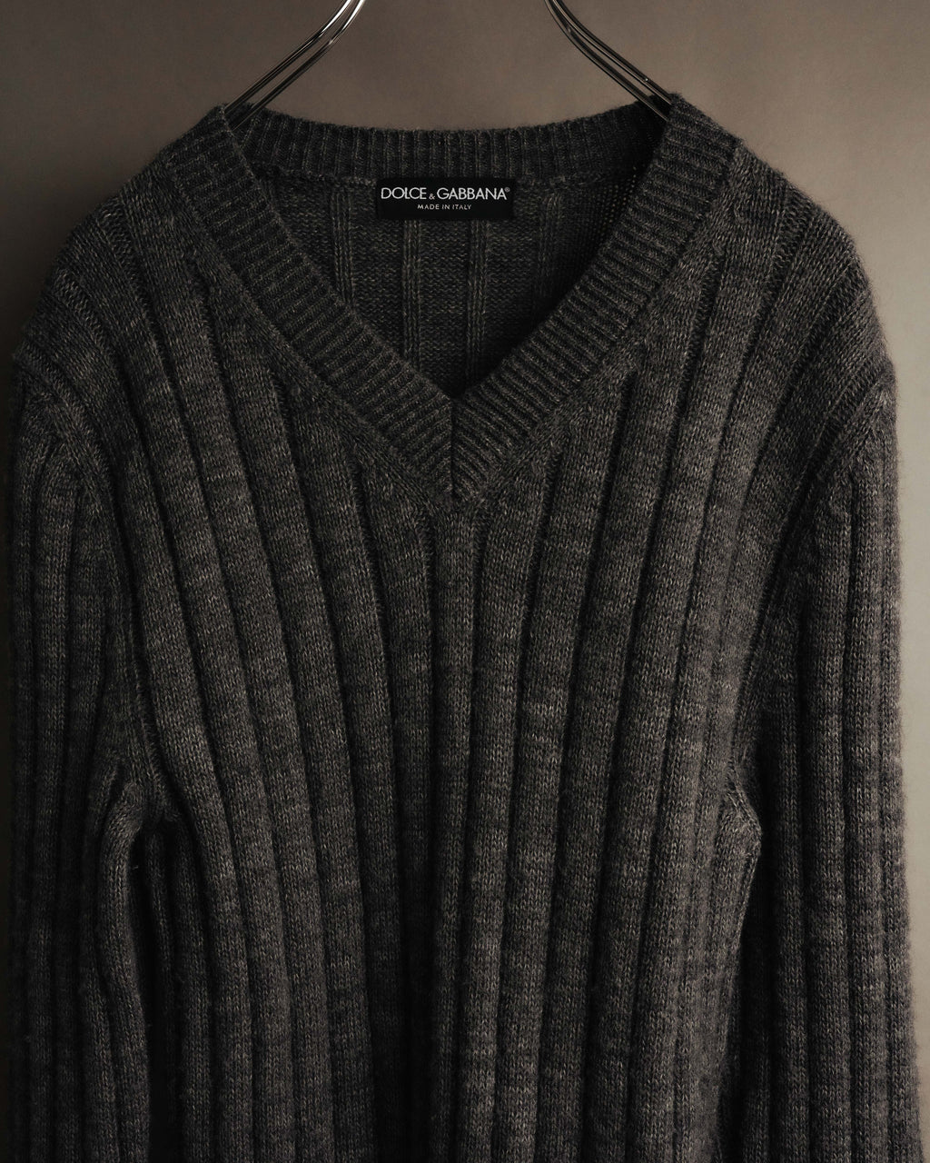 "DOLCE & GABBANA" 00's-10's Textured ribbed v-neck sweater