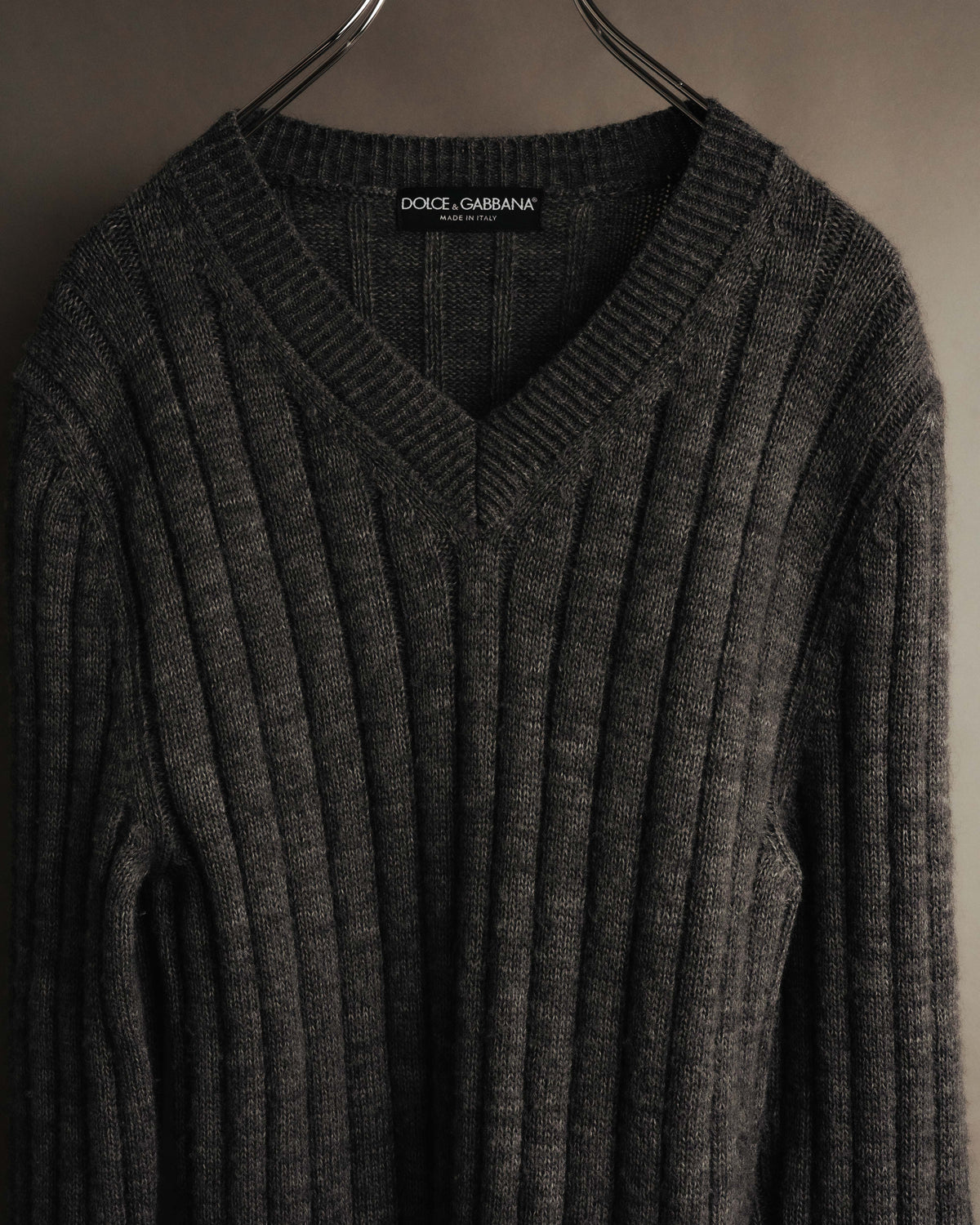 "DOLCE & GABBANA" 00's-10's Textured ribbed v-neck sweater