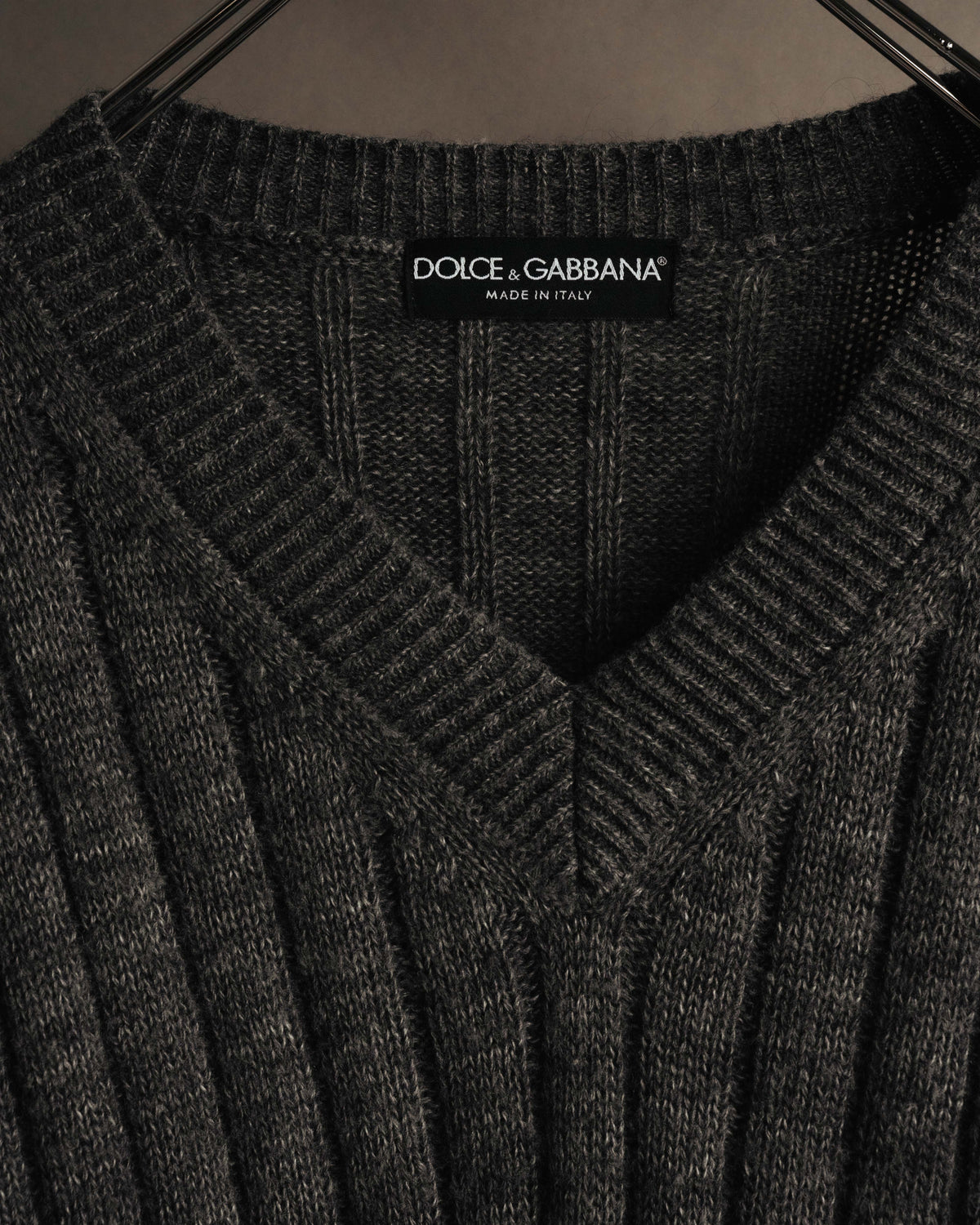 "DOLCE & GABBANA" 00's-10's Textured ribbed v-neck sweater