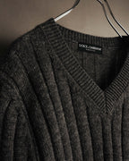 "DOLCE & GABBANA" 00's-10's Textured ribbed v-neck sweater