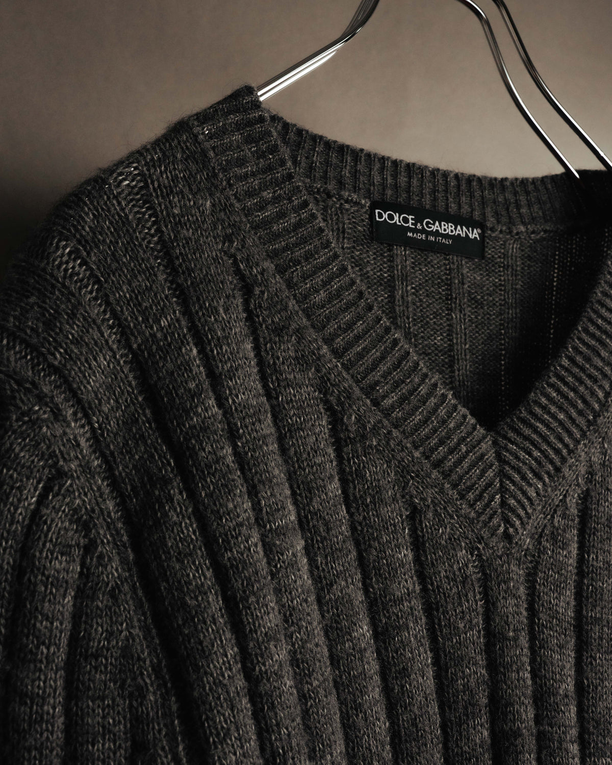 "DOLCE & GABBANA" 00's-10's Textured ribbed v-neck sweater