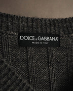 "DOLCE & GABBANA" 00's-10's Textured ribbed v-neck sweater