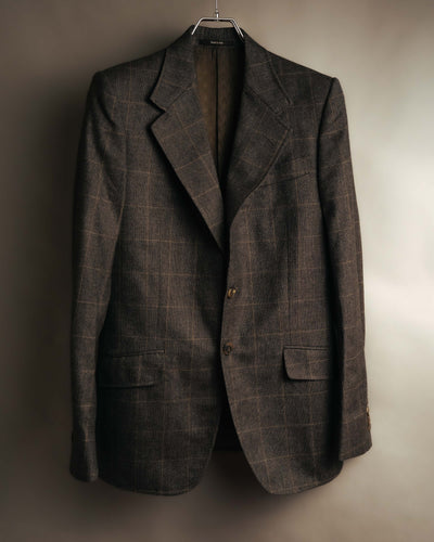 "GUCCI" 90's-00's Windowpane wool blazer
