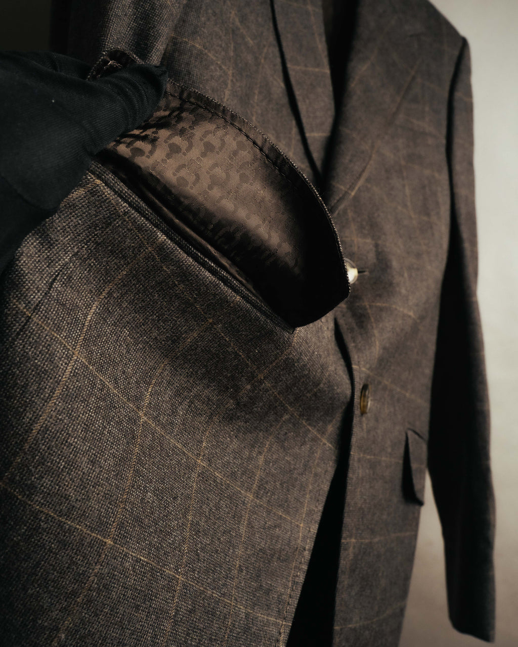 "GUCCI" 90's-00's Windowpane wool blazer