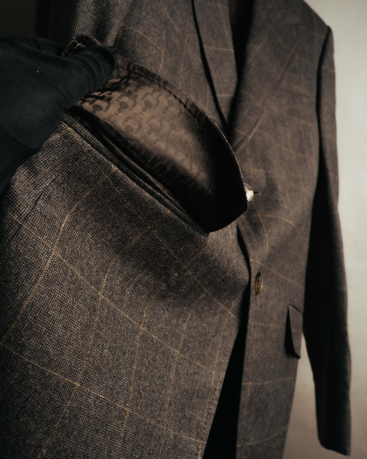 "GUCCI" 90's-00's Windowpane wool blazer