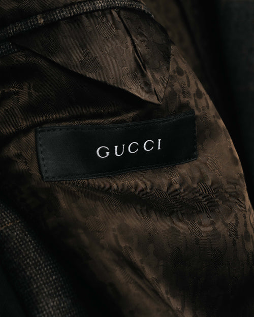"GUCCI" 90's-00's Windowpane wool blazer