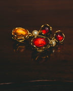 -SPECIAL- "Yves Saint Laurent" 80's-90's Vintage architectural poured glass and pearl drop earrings