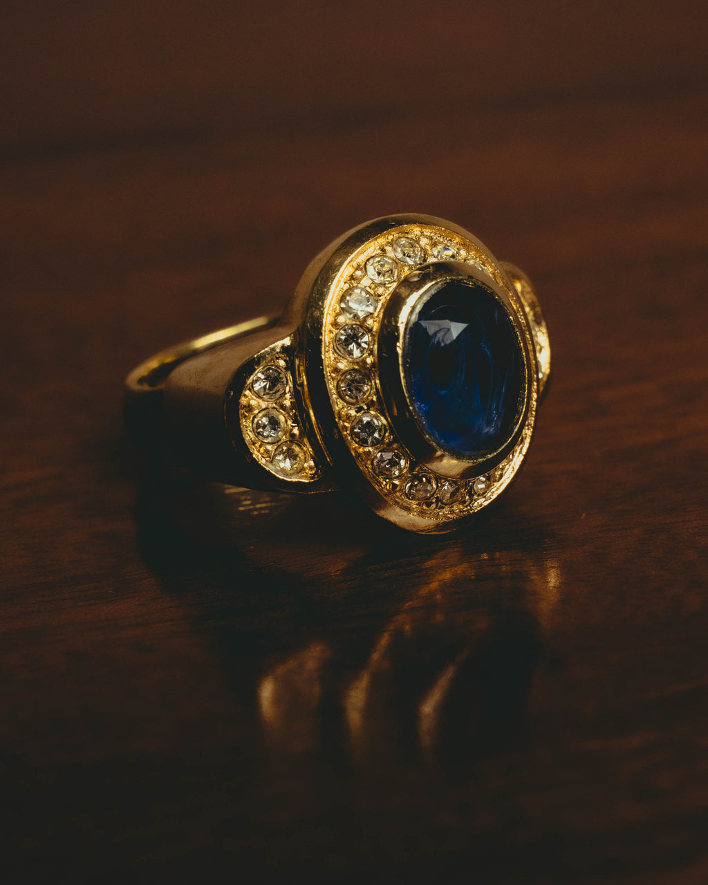 -SPECIAL- “Christian Dior” 60’s-70’s Blue cabochon cocktail ring