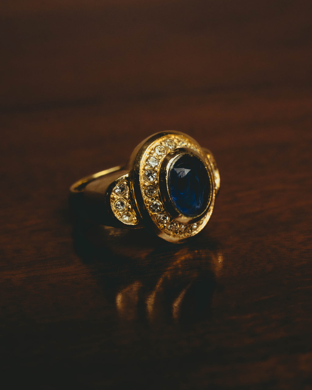 -SPECIAL- “Christian Dior” 60’s-70’s Blue cabochon cocktail ring