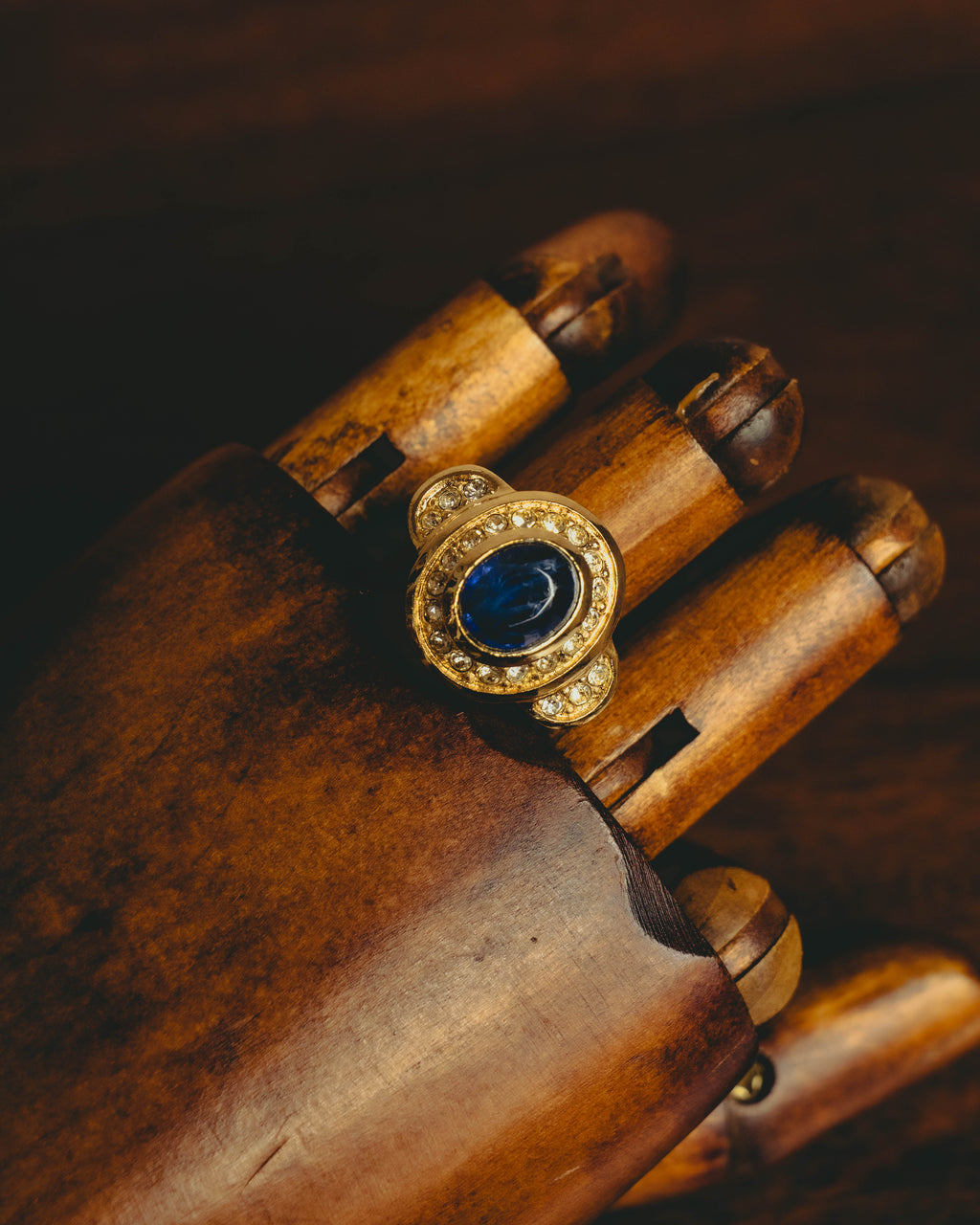 -SPECIAL- “Christian Dior” 60’s-70’s Blue cabochon cocktail ring