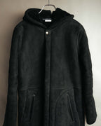 "Ralph Lauren" 00's-10's Long hooded shearling coat