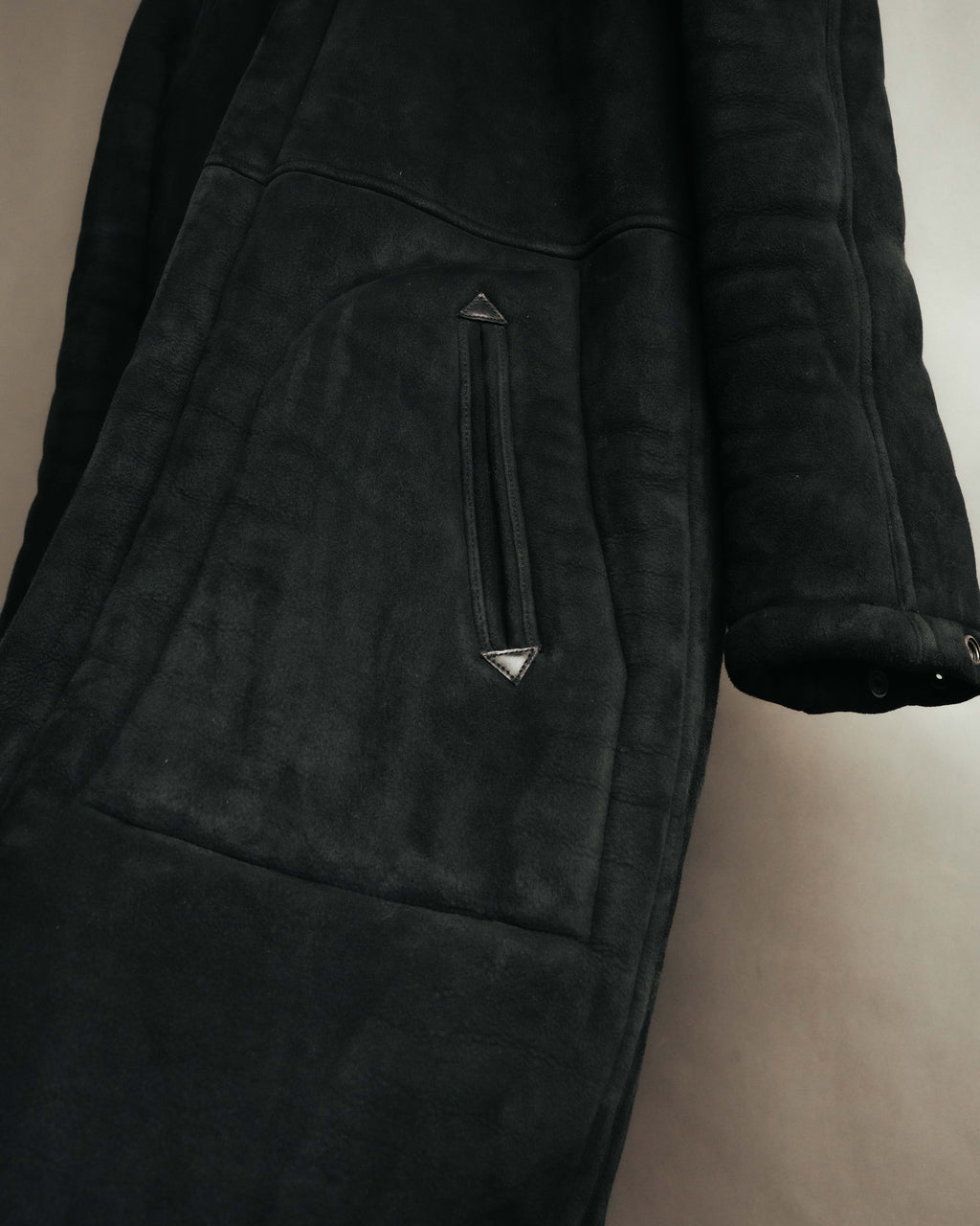 "Ralph Lauren" 00's-10's Long hooded shearling coat