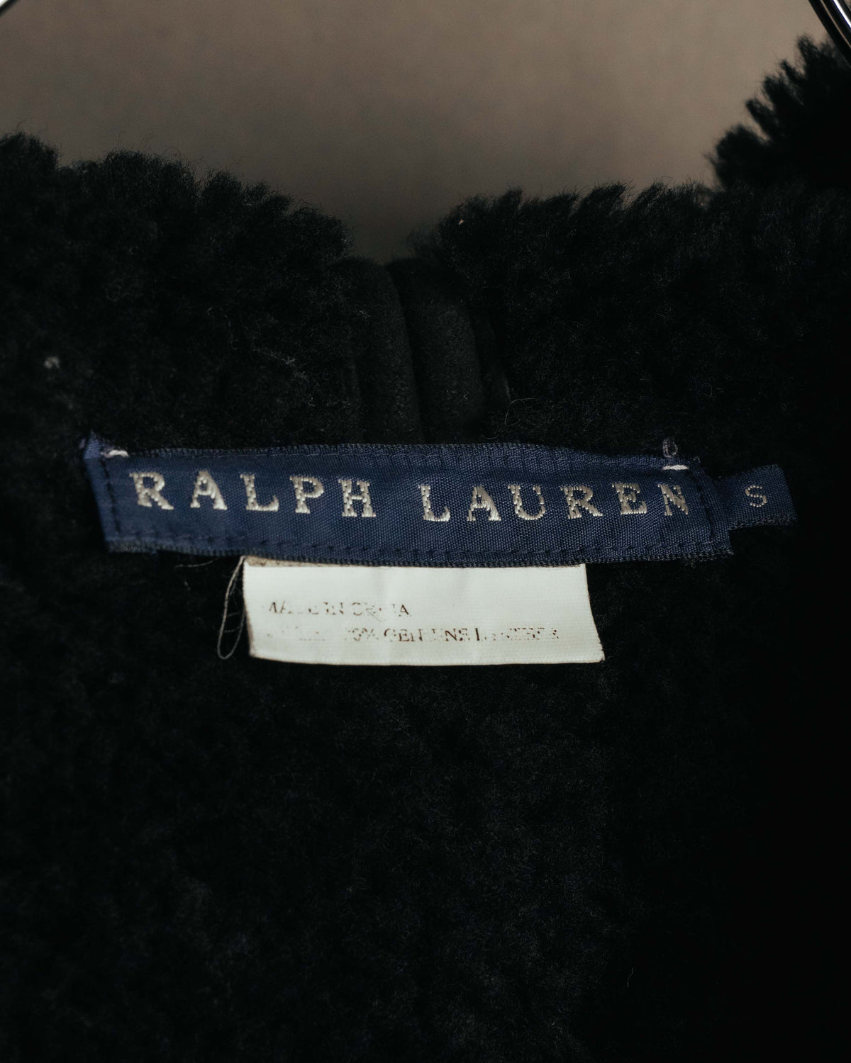 "Ralph Lauren" 00's-10's Long hooded shearling coat