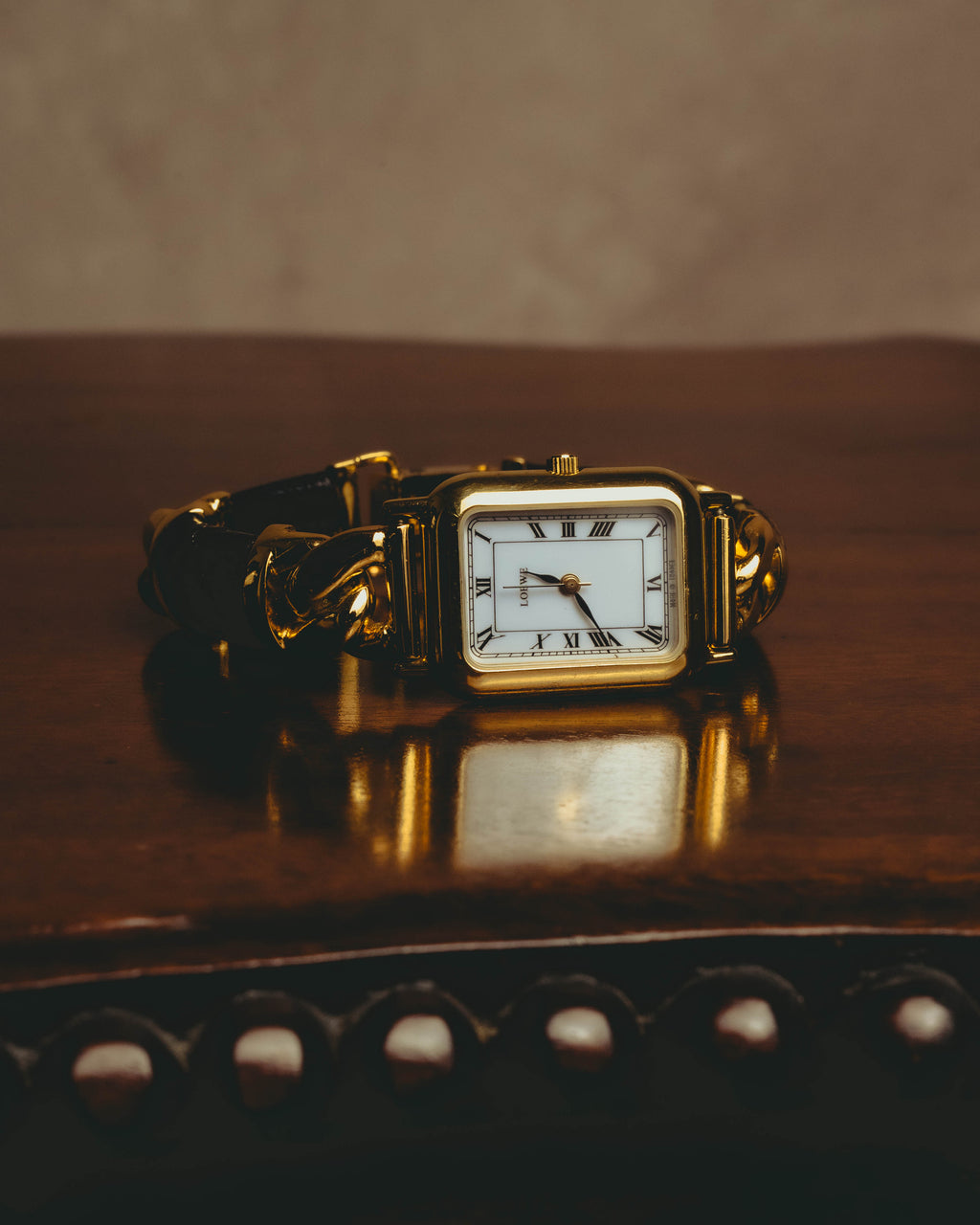 -SPECIAL- “LOEWE” 80’s-90’s rectangular anagram bangle bracelet watch