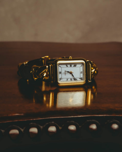 -SPECIAL- “LOEWE” 80’s-90’s rectangular anagram bangle bracelet watch