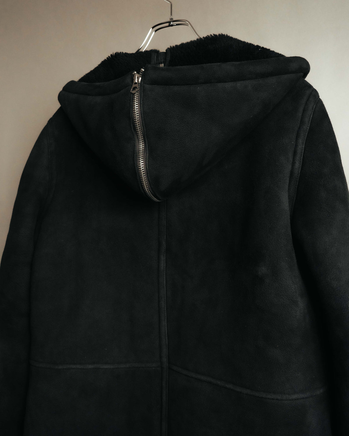 "Ralph Lauren" 00's-10's Long hooded shearling coat